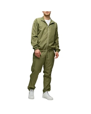 Lacoste Trainingspak met trechterhals en logo voor heren (Kaki Groen)