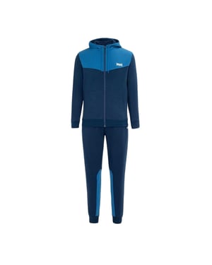 Lonsdale Tweekleurig trainingspak van katoenmix voor heren (Marine, Royaal Blauw)