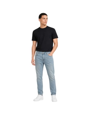 Replay Sandot-jeans för män med raka ben och avsmalnande ben (Blå)