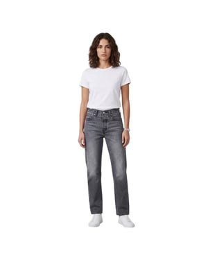Levis 501-jeans met 5 zakken en rechte pijpen voor dames (Porcini Haze)