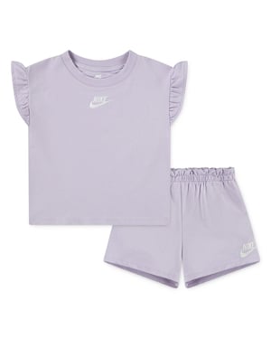 Nike Set met shirt en rok van French Terry voor kinderen (Paars)