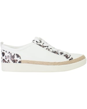 Vionic Winny Leopard Snake Womens White Plimsolls