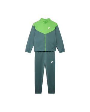 Nike Kinder Swoosh Polyester Trainingspak (Slate Grey/Groen)