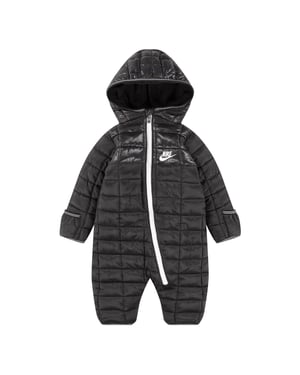 Nike Långärmad snöoverall med huva i rutmönster för spädbarn (Svart)