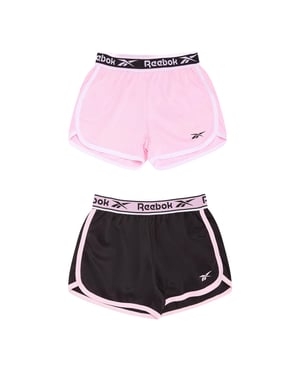 Reebok Meshshorts för flickor (2-pack) (Svart/rosa)