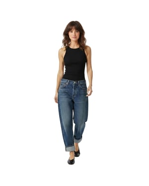 Levis 501-jeans met 5 zakken en rechte pijpen voor dames (Gold Digg Slvdg)