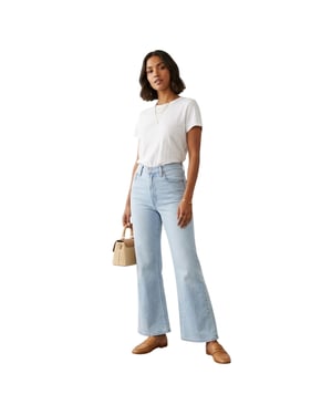 Levis Jeans för kvinnor med hög midja och breda ben i ribbväv (Allt möjligt)