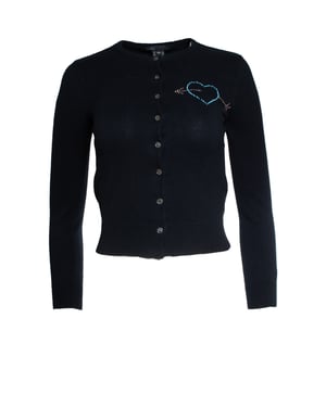 Marc Jacobs, gebreide cardigan met hart van kralen
