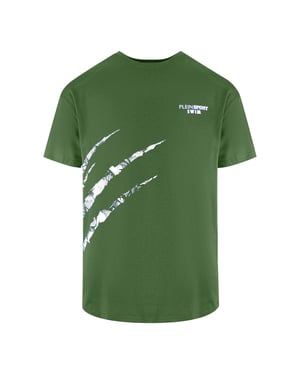 Korte Mouw Scratch Logo T-shirt in Olijf