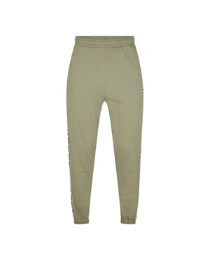 Lacoste Slanke joggingbroek voor heren met streep aan de zijkant (Kaki Groen)