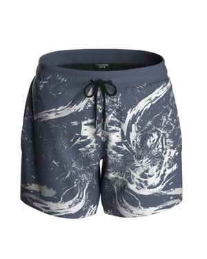 Water Tiger Logo Swim Shorts in Grey