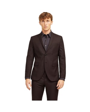 Jack And Jones Herenblazer met één rij knopen van Solaris (Bruin)