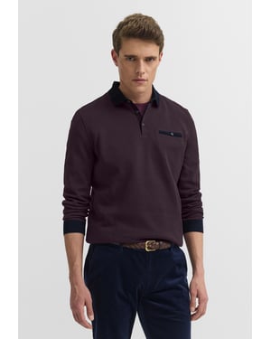 Bugatti Herren Poloshirt met borstzak en contrasterende strepen