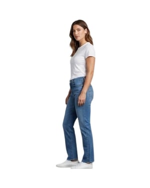 Levis Dames 712 Slim-fit jeans met randstiksels (Tribeca Sun)
