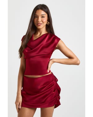 Satin Drape Front Skort
