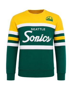 Mitchell & Ness NBA Seattle Supersonics Head Coach Mens Green Sweater