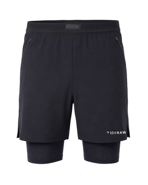 BoxRaw Sparring Club 2in1 Mens Black Shorts