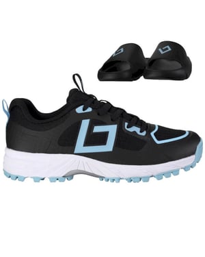 Brabo Tribute black/l. blue + slides hockeyschoenen veld jongens -