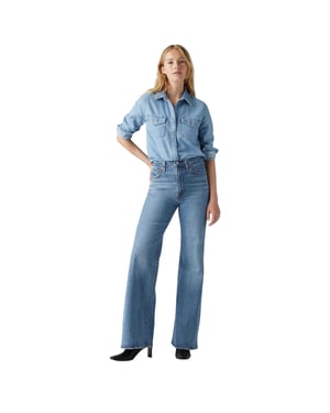 Levis Jeans för kvinnor med hög midja och breda ben i ribbväv (Promenader i Sonoma)