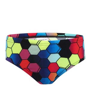 Speedo Geometriska badbyxor för män med sexkantigt mönster och heltäckande passform (Flerfärgad)