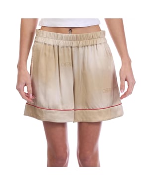 Off-White Pyjamasbyxor i viskos med präglad yta för kvinnor/damer (Beige)