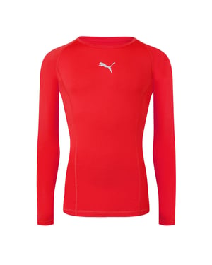 Men's Puma Liga Baselayer Tee Ls T-Shirt in Red