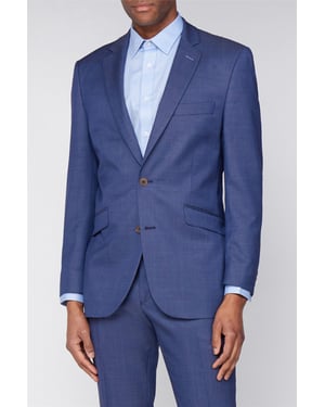 Long Sleeve Regular Suit Jacket in Blue