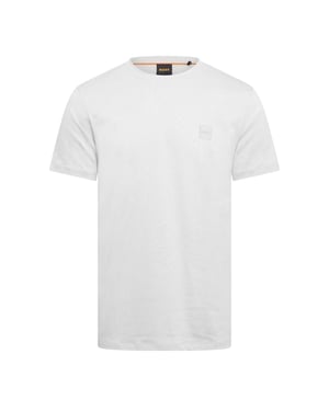 Men's Boss Orange Tales T-Shirt With Logo Patch Premium Cotton in Silver