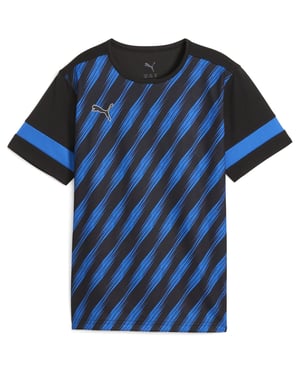 Boys Puma Kids Attacantoraphic Short Sleeve Performance T-Shirt in Black-UltraBlue