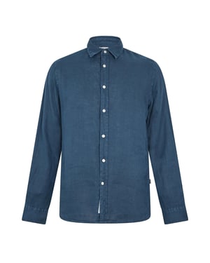 Men's Woolrich Wool Linen Shirt in Aviation