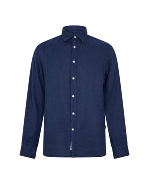 Men's Woolrich Wool Linen Shirt in Dream Blue