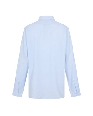 Men's Woolrich Wool Stripe Shirt in Light Blue