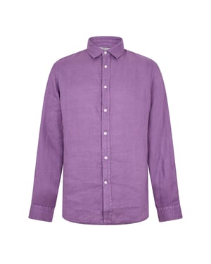 Men's Woolrich Wool Linen Shirt in Grapeade