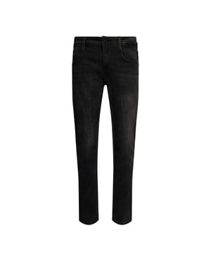 Men's Replay Anbass Slim Jeans in Black Delavè