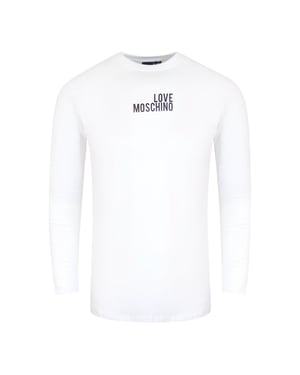 Love Moschino Bold Logo Long Sleeve White T-shirt