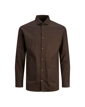 Jack & Jones jprblaparker shirt l/s noos 12227385 chocolate torte
