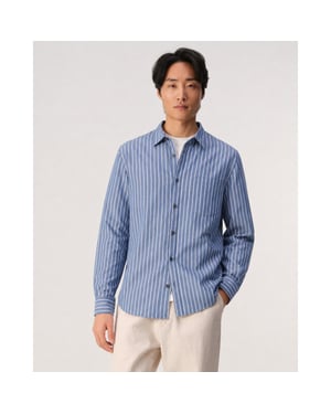 J.C. Rags Casual overhemd sky captain streep