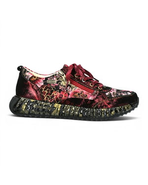 Laura Vita Goth Victoriaans Bloemenrood Leren Sneaker Sneaker voor vrouwen - Burton-43