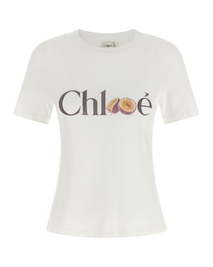 Chloé Witte Katoenen T-shirt