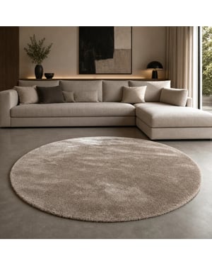 Muratap Comfy premium rond luxe effen vloerkleed wasbaar uni 240 cm rond