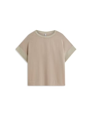 Summum satin jersey mix boxy top 3s5330-30797 708 light