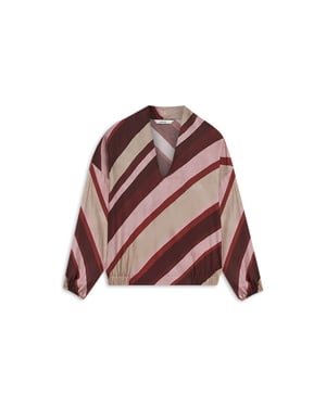 Summum Top v neck stripe printed blouses 2s3560-12488