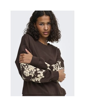 Jacqueline de Yong Jdy irmelin sweatshirt met flock bloemenprint