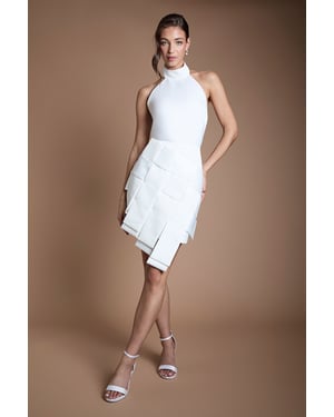 Satin Woven Bridal Mini Dress