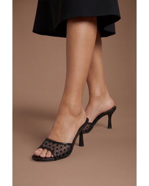 Abbie Faux Leather Polka Dot Medium Stiletto Heeled Mules