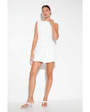 Tailored Double Breasted Sleeveless Blazer Dress