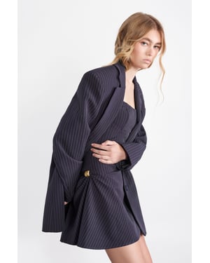 Premium Pinstripe Oversized Blazed