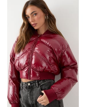 Premium High Shine Cropped Puffer Coat