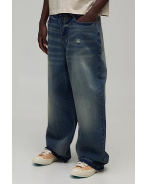 Fleur De Lis Applique Super Baggy Jeans