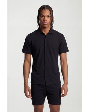 Slim Fit Jersey Short Sleeve Revere Shirt